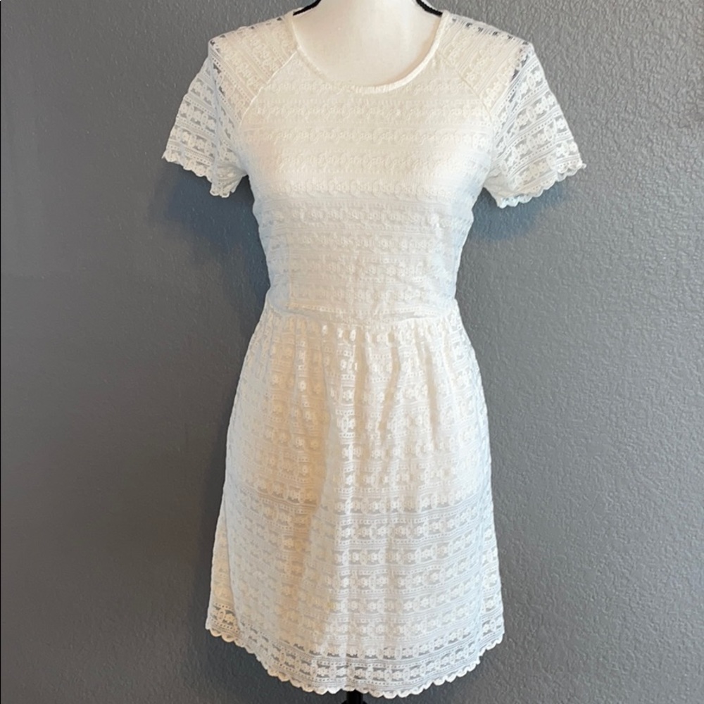 Free People Cream Lacy Dress